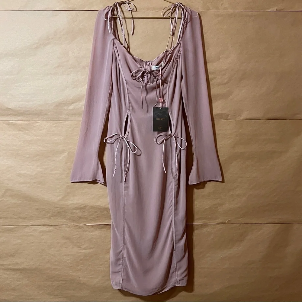 house of cb pink bow dress Clothing: Mini Dresses: 'Jaide' Pink Stretch Cotton Off Shoulder Corset  Mini Dress